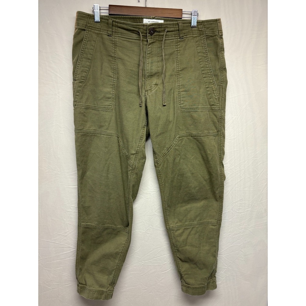 REI Coop‎ Trailsmith Jogger Pants Mens Green Double Knee Outdoor Hiking 36Wx32L